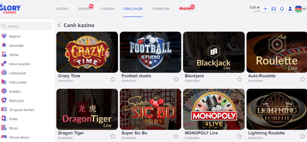 The most popular live wish games are at Glory Casino in Great Britain